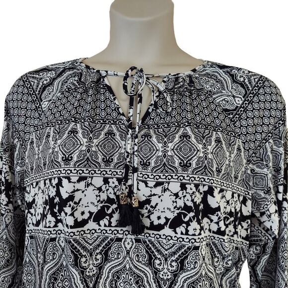 White House Black Market Multiprint Boho Style Drop Waist Dress - Picture 3 of 11